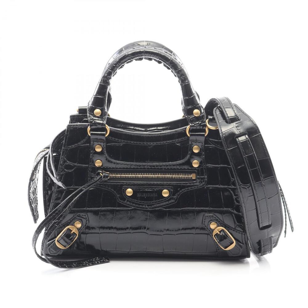 Balenciaga Neo City Handbag Leather Black